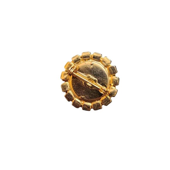 Vintage Small Glass & Rhinestone Brooch (A2525) - Picture 3 of 4